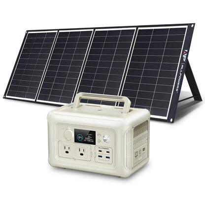 ALLPOWERS Beige R600 Portable Power Station 600W, 299Wh LiFePO4 Battery, Wireless Charging, Solar Generator Charger for Camping, Home Backup, Emergency, off-Grid, Power Outage