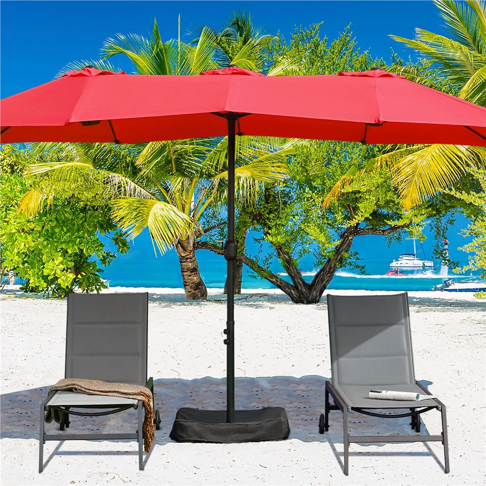 Topeakmart 13ft Patio Parasol Canopy with Crank, Tan