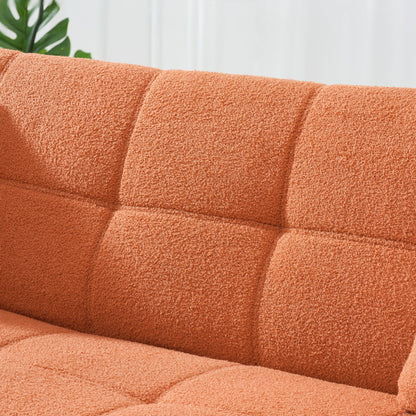 Futon Sofa Bed,Convertible Double Sofa Bed with Folding Armrests for Living Rooms and Small Spaces,Beige