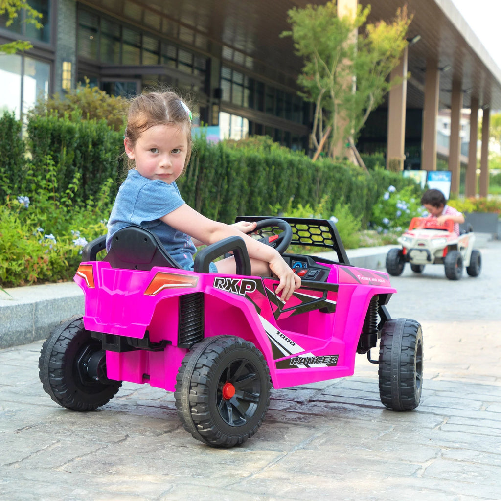 TOBBI 12V Kids Electric off-Road UTV Truck Car Battery Powered Ride on Toys for Girls with LED Headlights, Music, Horn