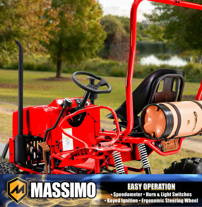 Massimo Mini Tractor 110cc 2WD Gas Go Kart �C Kids & Youth Ride-On Utility Vehicle �C Green
