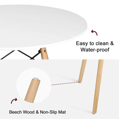 Modern Round Dining Table, Thickness MDF Top Dining Table, Small Dining Table for Kitchen Living Room