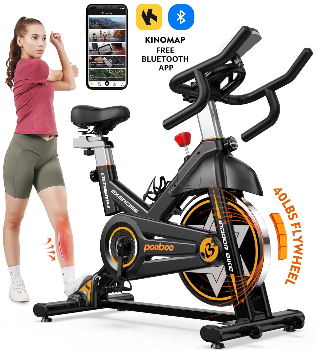 LNOW Commercial Built-in Bluetooth Fan Exercise Bike, Adjustable Air Resistance with Dual-Action Handlebars, Heavy Duty Indoor Cycling Bike for Home Gym Traininning, 350lbs Arm/Leg Cardio Workout