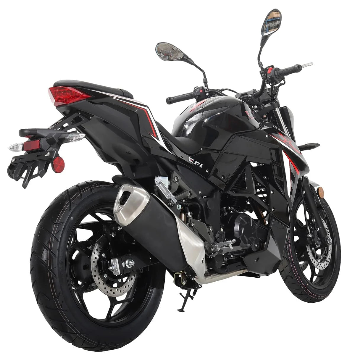 X-Pro Python 250 Electronic Fuel Injection Gas Motorcycle with Manual Transmission, Electric Start! 17" Wheels! Assembled In Crate!