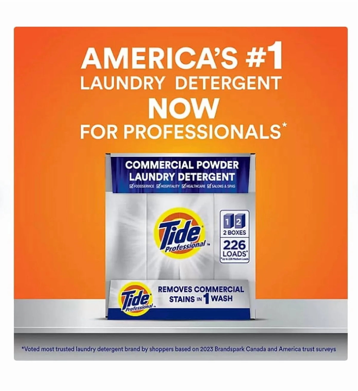 Tide Professional Commercial Powder Laundry Detergent, For Business Use, 226 loads, 2 boxes