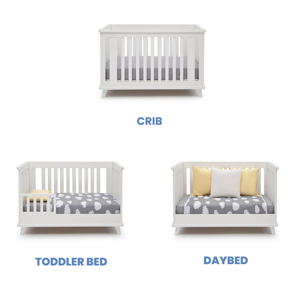 Delta Children Ava 3-in-1 Convertible Baby Crib. White