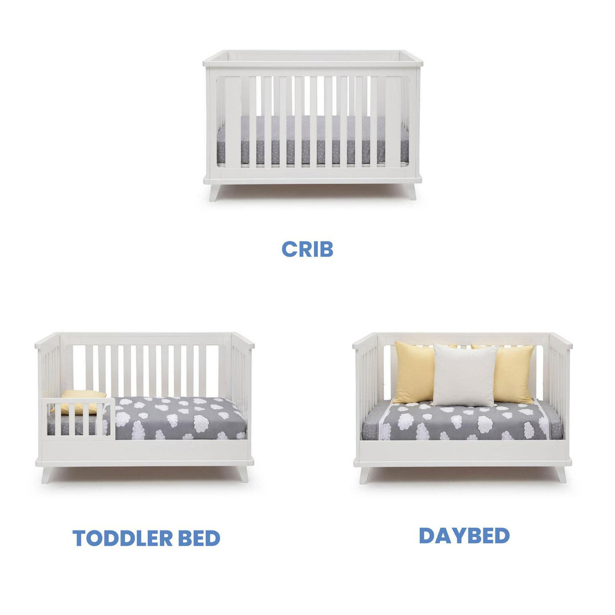 Delta Children Ava 3-in-1 Convertible Baby Crib. White