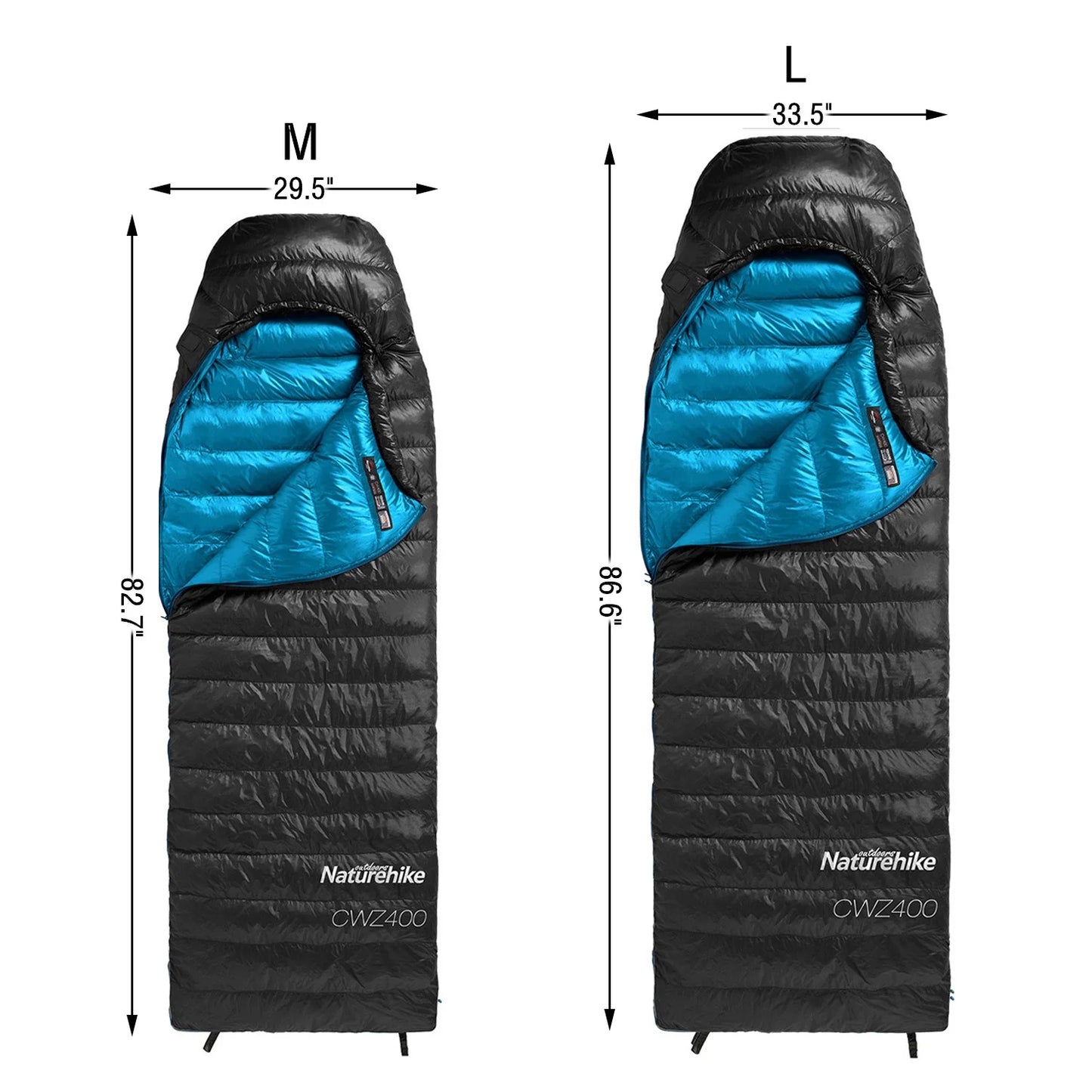 Naturehike Ultralight White Goose Down Sleeping Bag 750/550 Fill Power with Compression Sack