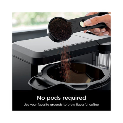Ninja Hot & Iced Coffee Maker, Single Serve to 10 Cup Carafe, Drip, Rapid Cold Brew, CM360 Black
