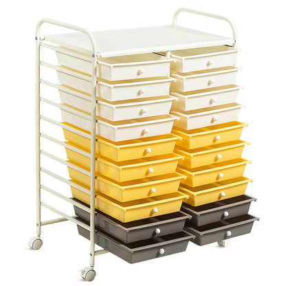 Gymax Office Rolling Cart 20 Storage Drawers Scrapbook Paper Studio Organizer Mutlicolor