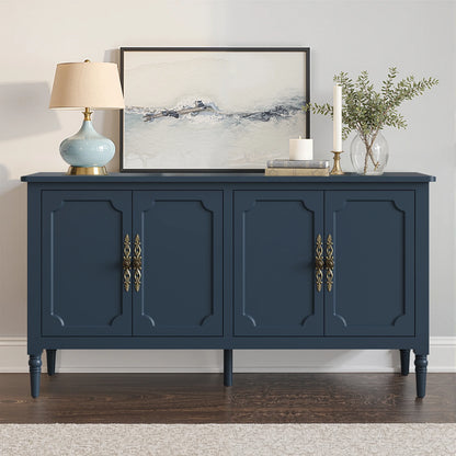 May in Color Console Cabinet, 58'' Wood Sideboard Buffet Cabinet with Storage & 4 Doors, Mid Century Modern Pantry Cabinet for Entryway, Living Room, Bedroom, Dining Room, Green