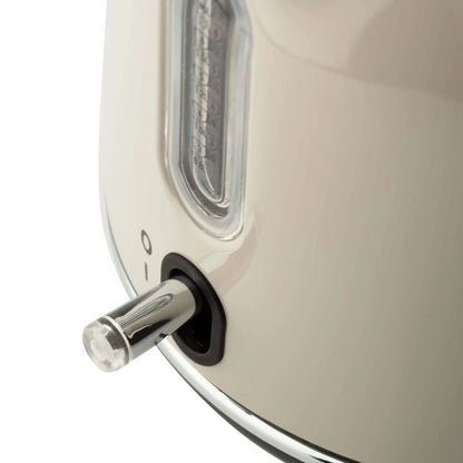 Haden Dorset 1.7 Liter Electric Water Kettle with Base, Putty & Chrome