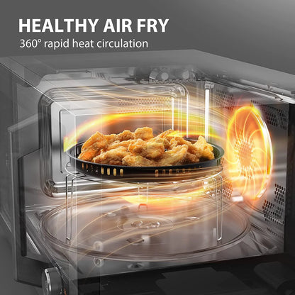 TOSHIBA 7-in-1 Countertop Microwave Oven Air Fryer Combo, Inverter, Convection, Broil, Speedy Combi, Even Defrost, Humidity Sensor, Mute Function, 27 Auto Menu&47 Recipes, 1.0 cu.ft/30QT, 1000W