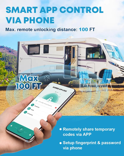 Kohree RV Door Lock Keyless Entry, RV Door Locks Replacement with Keypad and Remote for Trailer Camper RV Travel Trailer Door Latch