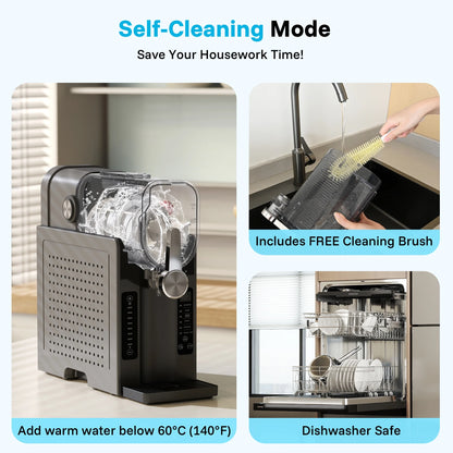 Flamemore Slushie Machine for Home with Self-Cleaning, No Ice Needed, 6 Preset Settings Frozen Drink Maker, 12h Delay Start, 200w