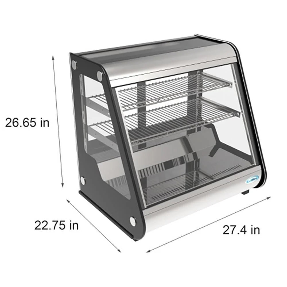 KoolMore - CDC-5C-BK 35" NSF Commercial Countertop Refrigerator Display Case Merchandiser with LED Lighting - 5.6 cu. ft, Black and Stainless Steel (858154008317)