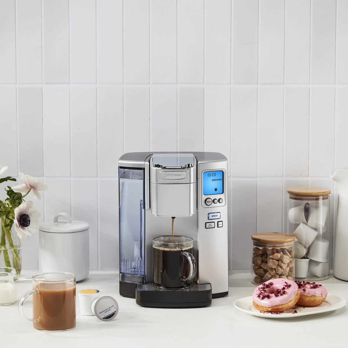 Cuisinart Premium Single Serve  Brewer + Hot Water Coffee-Maker Combo