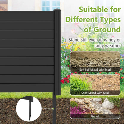 Costway 48"L x 37.5"H Air Conditioner Fence with 3 Ground Stakes