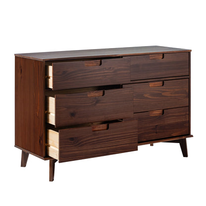 Walker Edison Sonoma 6-Drawer Solid Wood Caramel Dresser