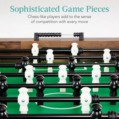 Best Choice Products Large 54in Full-Size Foosball Table for Home, Game Room w/ 2 Balls, 2 Cup Holders - Natural