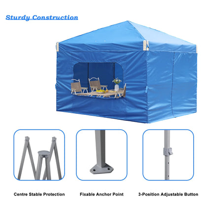 Aoodor Pop Up Canopy Tent with Removable Mesh Window Sidewalls, Portable Instant Shade Canopy with Roller Bag