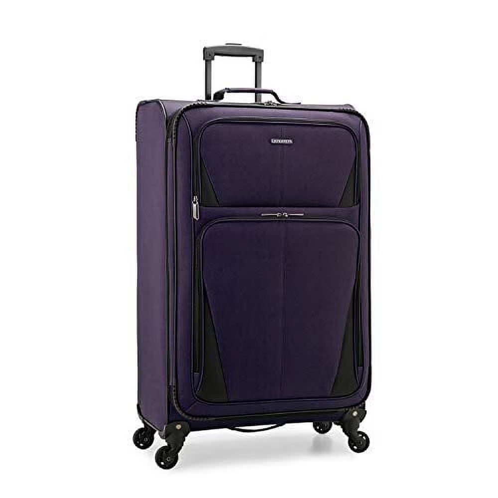 U.S. Traveler Aviron Bay Expandable Softside Luggage with Spinner Wheels, Navy, 31" Checked Large