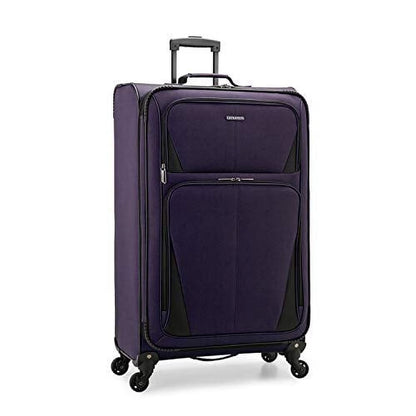 U.S. Traveler Aviron Bay Expandable Softside Luggage with Spinner Wheels, Navy, 31" Checked Large