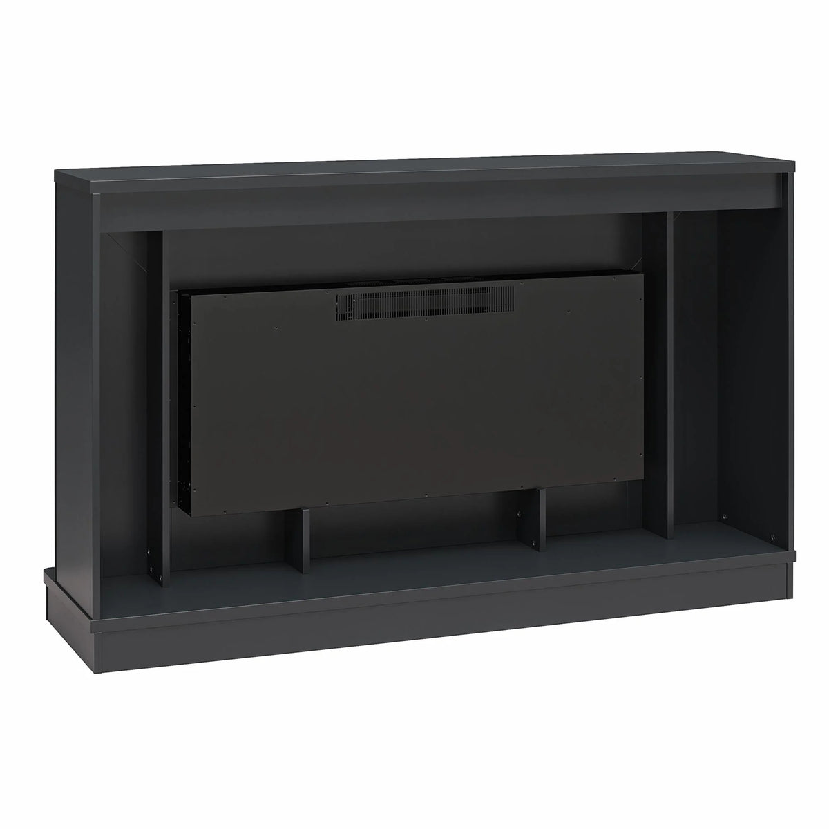 CosmoLiving by Cosmopolitan Rene Electric Fireplace Mantel 65" TV Stand with Multi-Color Flame and Crystal Ember Bed, Black