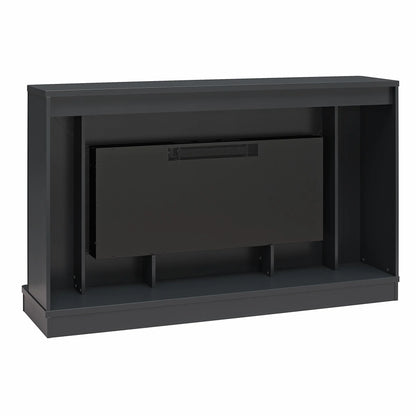 CosmoLiving by Cosmopolitan Rene Electric Fireplace Mantel 65" TV Stand with Multi-Color Flame and Crystal Ember Bed, Black