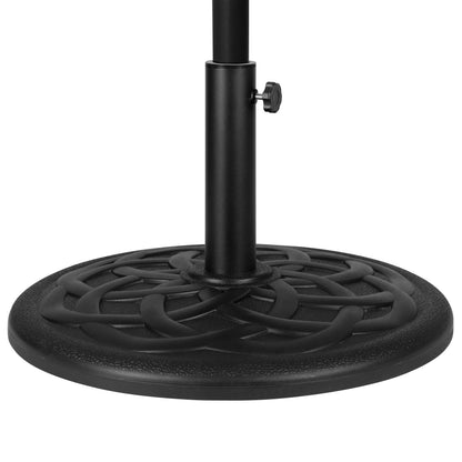 Merrick Lane Patio Umbrella with Base - 9' Tan Polyester Patio Umbrella - 30+ UV Protection - Waterproof Black Cement Base with 1.5" Diameter Aluminum Pole