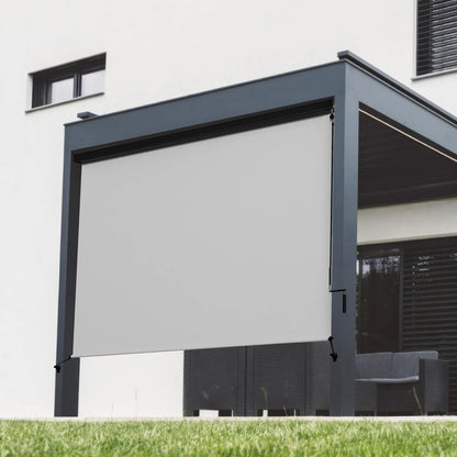 Superjoe Outdoor Roller Shade for Patio, Cordless Blackout Waterproof Blind, UV Block, 4'L x 6'W