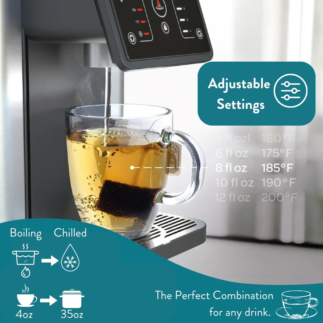 Aqua Optima Countertop Instant Hot & Cold Filtered Water Dispenser, Bottleless Water Cooler, Auto Dispense, No Installation Required