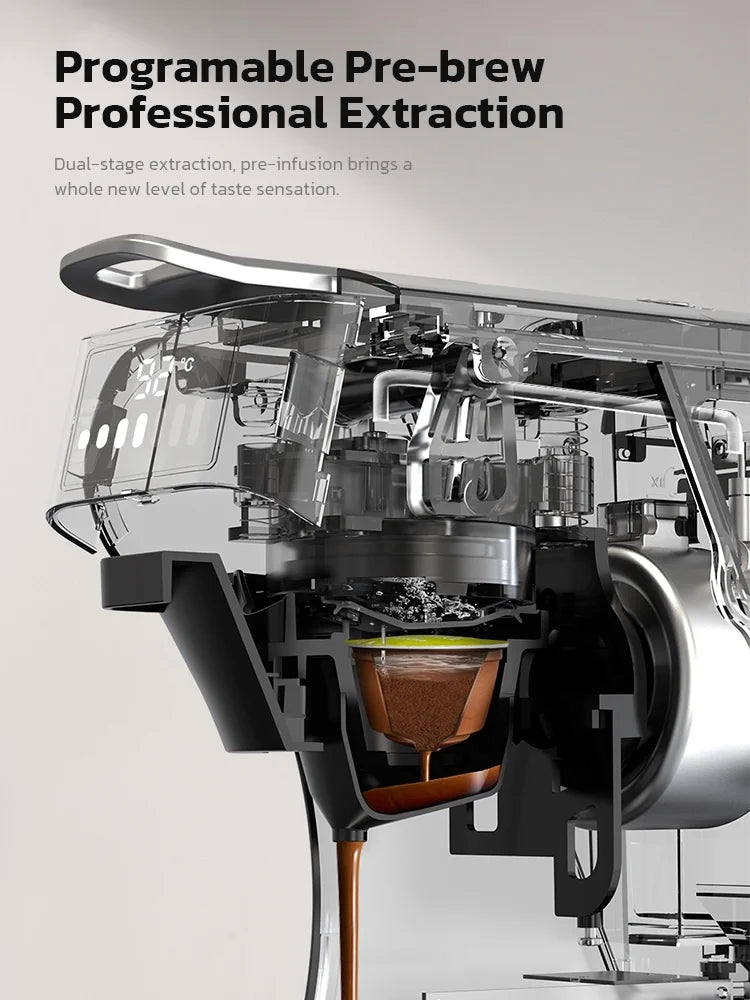 HiBREW 6in1 Pods Coffee Machine Multiple Espresso Cafetera Cappuccino Coffee Maker H1B Beige