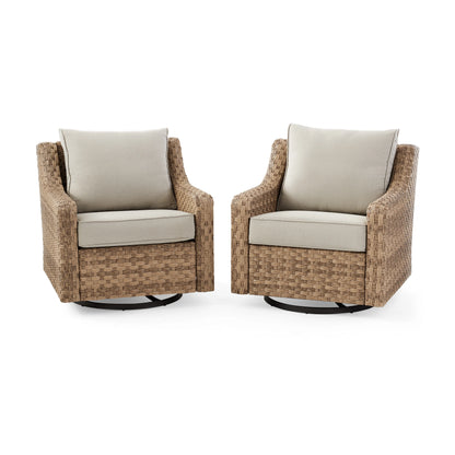 Better Homes & Gardens River Oaks Outdoor Swivel Gliders with Patio Covers, Set of 2, Dark Brown