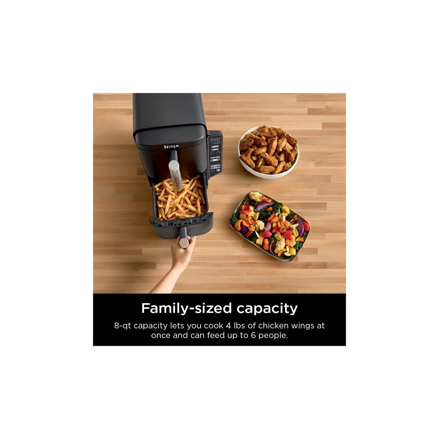 Ninja DoubleStack XL 2-Basket Air Fryer, DoubleStack Technology Cooks 4 Foods at Once, Space Saving Design, 10 QT, 4-in-1, Smart Finish & Match Cook, SL400