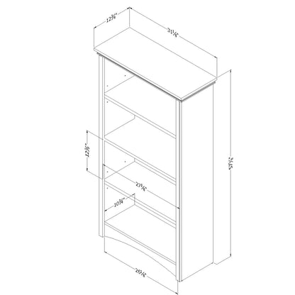 Gascony 4-Shelf Bookcase-Rubbed Black-South Shore