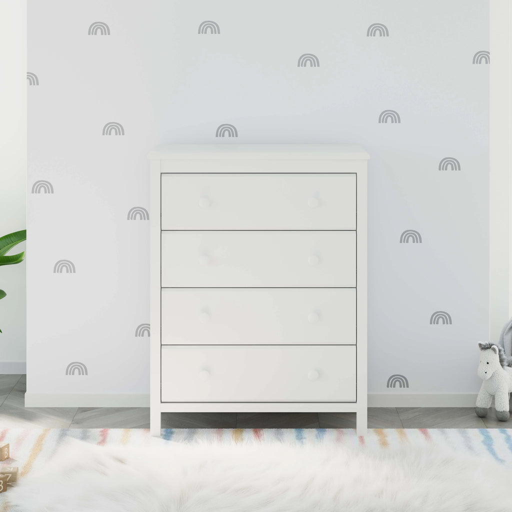 Storkcraft Alpine 4 Drawer Nursery Dresser, White