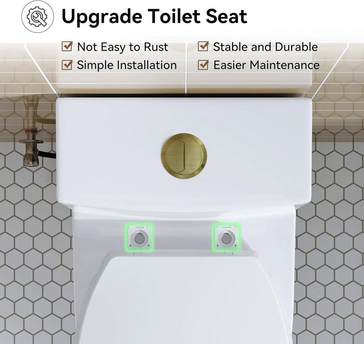 HOROW Compact One Piece Toilet with Comfort Seat ADA Height 17.3" Elongated Dual Flush 0.8/1.28 GPF