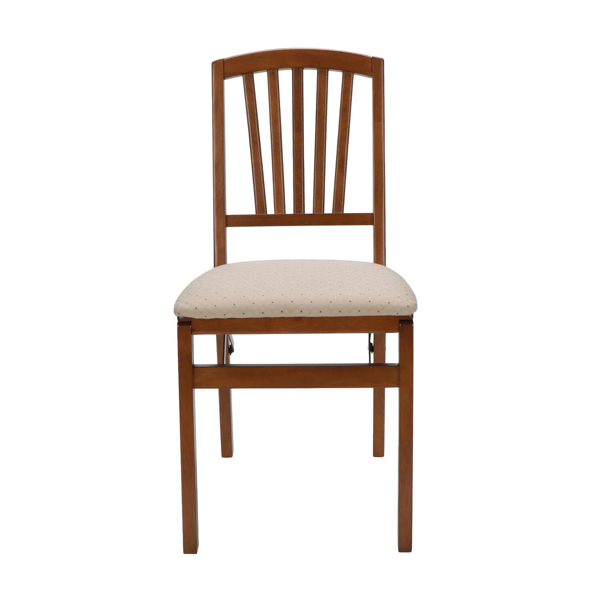 Mission Fusion Folding Chair (Set of 2)- Blush Fabric and Fruitwood