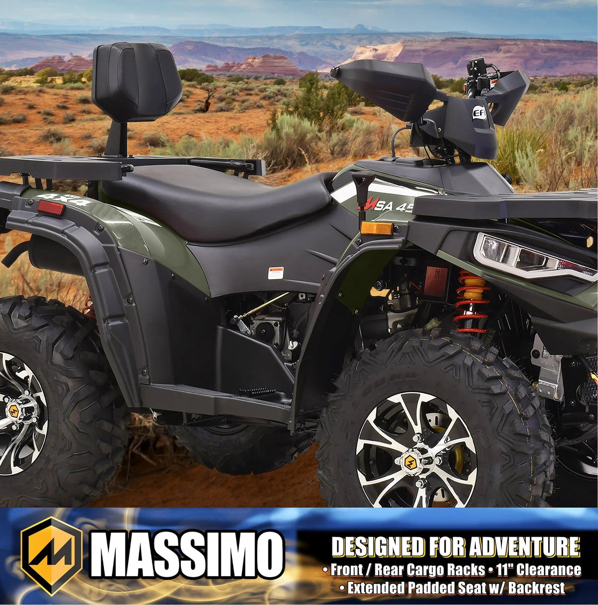 Massimo MSA450F Adult ATV Quad 352cc 25 HP 4 Stroke 4-Wheeler - Sand