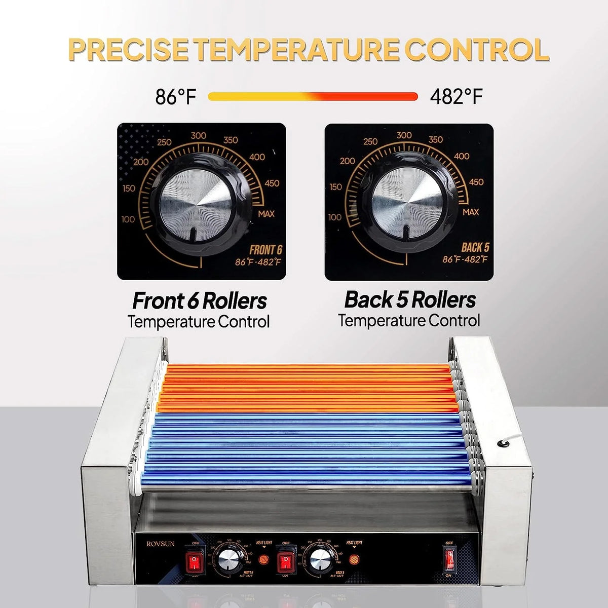 ROVSUN 1050 W 18 Hot Dog Capacity Commercial Hot Dog Roller Grill