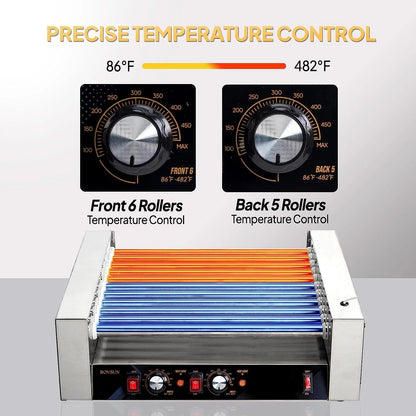 ROVSUN 1050 W 18 Hot Dog Capacity Commercial Hot Dog Roller Grill