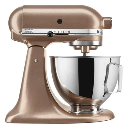 KitchenAid Deluxe Series 4.5 Quart Tilt-Head Stand Mixer with Stainless Bowl, Contour Silver, KSM97CU