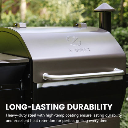 Z GRILLS Grill Elite ZPG-550B4 549 sq.in Wood Pellet Grill & Smoker, Latest PID 3.0 Controller, 2 Meat Probes, Auto Temperature Control, 8 in 1 BBQ- Bronze