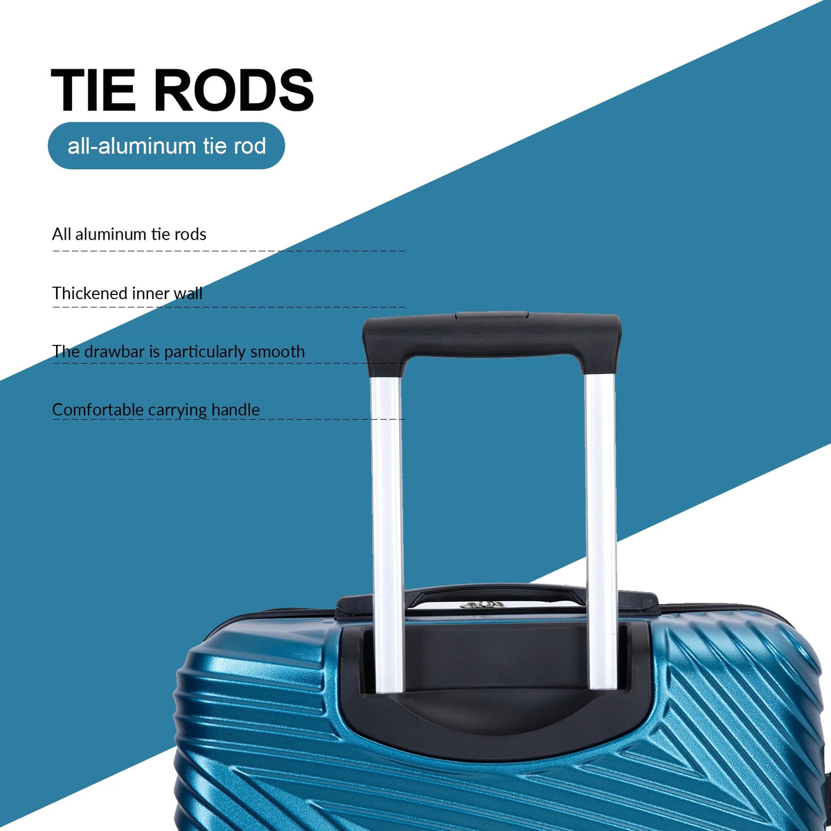 Tripcomp Luggage 3 Piece Set,Suitcase with Spinner Wheels Hardside Lightweight Luggage 20in24in28in.(Blue)