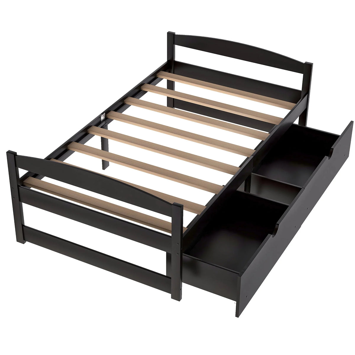 Euroco Twin Size Wooden Daybed with 2 Storage Drawers for Kids Bedroom, Gray