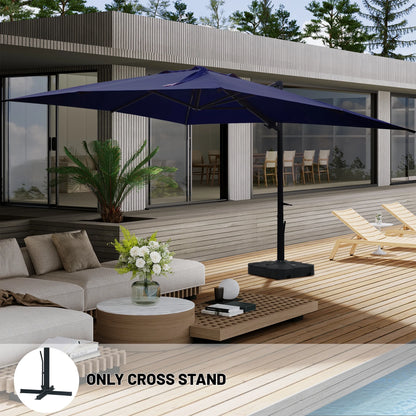 Boyel Living 10 x 13 FT Rectangle Patio Offset Umbrella Outdoor Large Cantilever Umbrella Heavy Duty Sun Umbrella, Gray(Without Base)