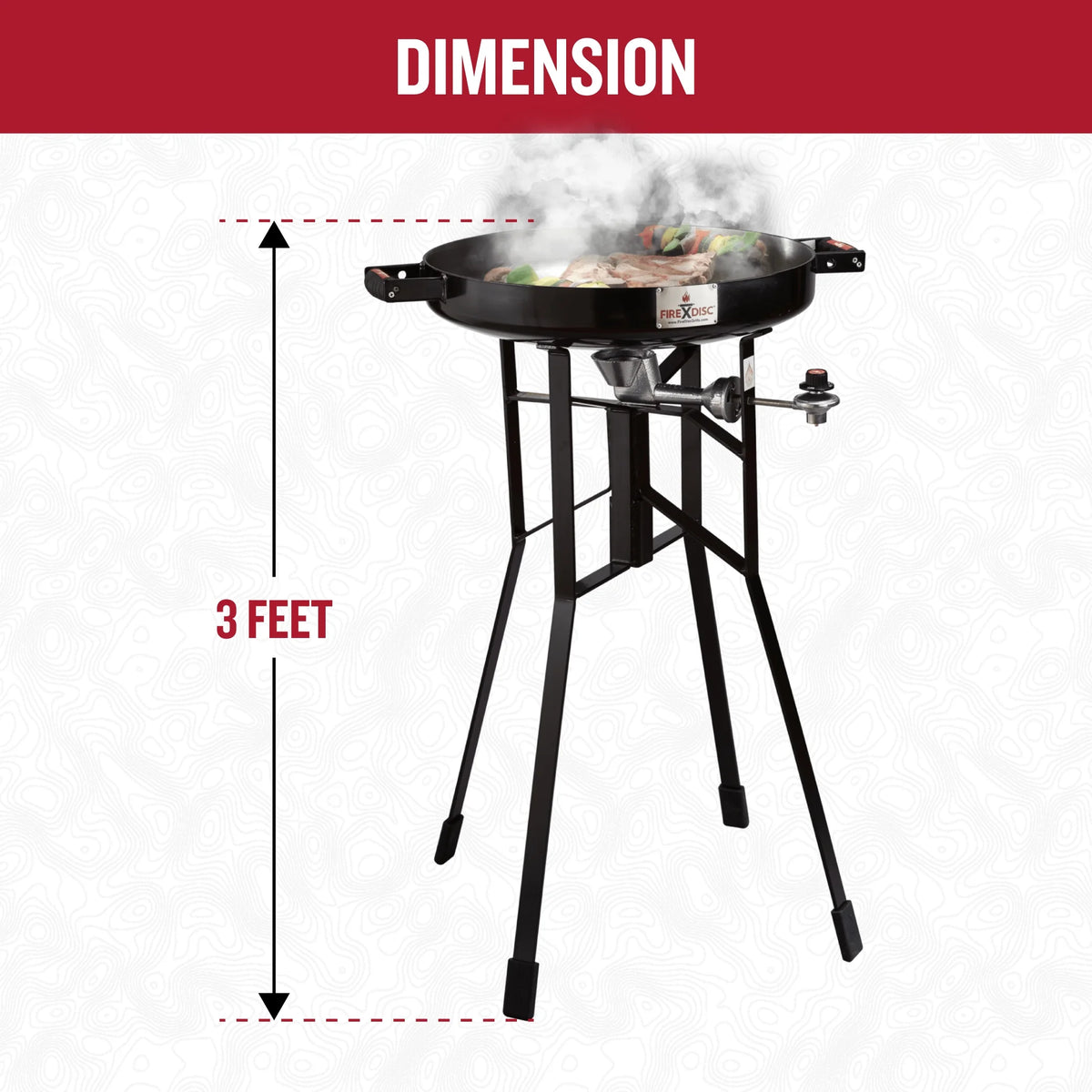 FIREDISC Original 380 Tall Outdoor Portable Propane Cooker in Fireman Red