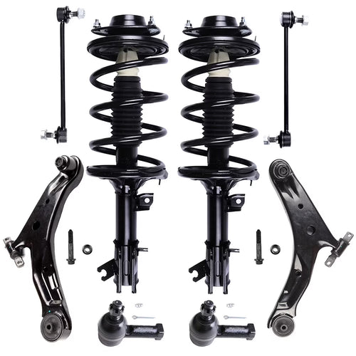 cciyu Struts Suspension Kit for Hyundai for Santa Fe 2001-2006 , Includes Complete Struts Assembly Control Arm and Ball Joint Assembly Stabilizer Bar Link Kit Tie Rod End