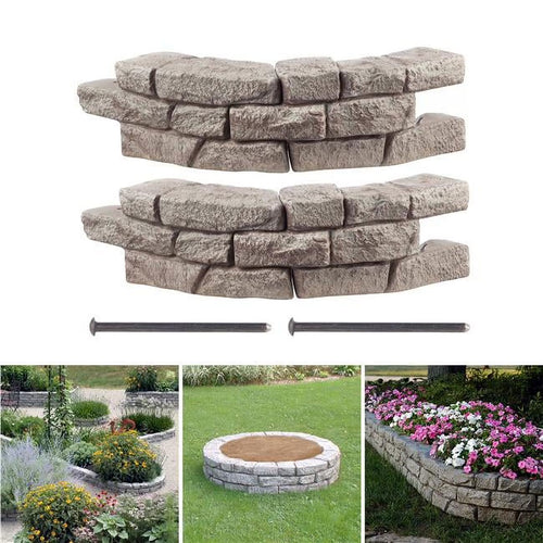MARQUEE RockLock 10�� x 48�� Stone Gray Garden Border Edging